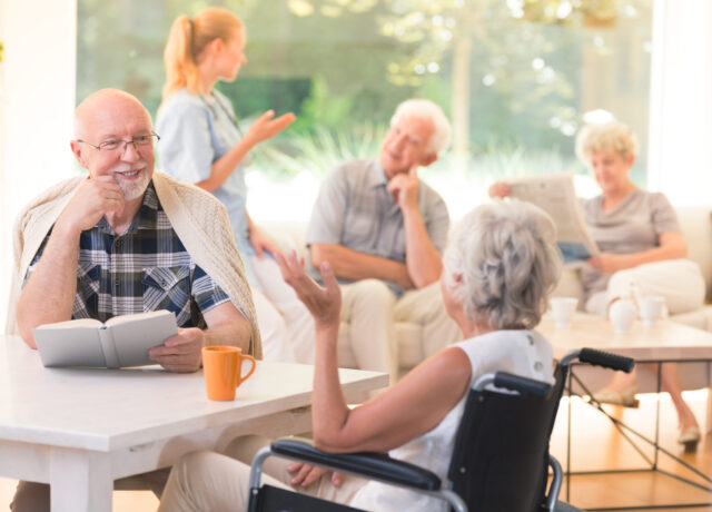 Older people chatting